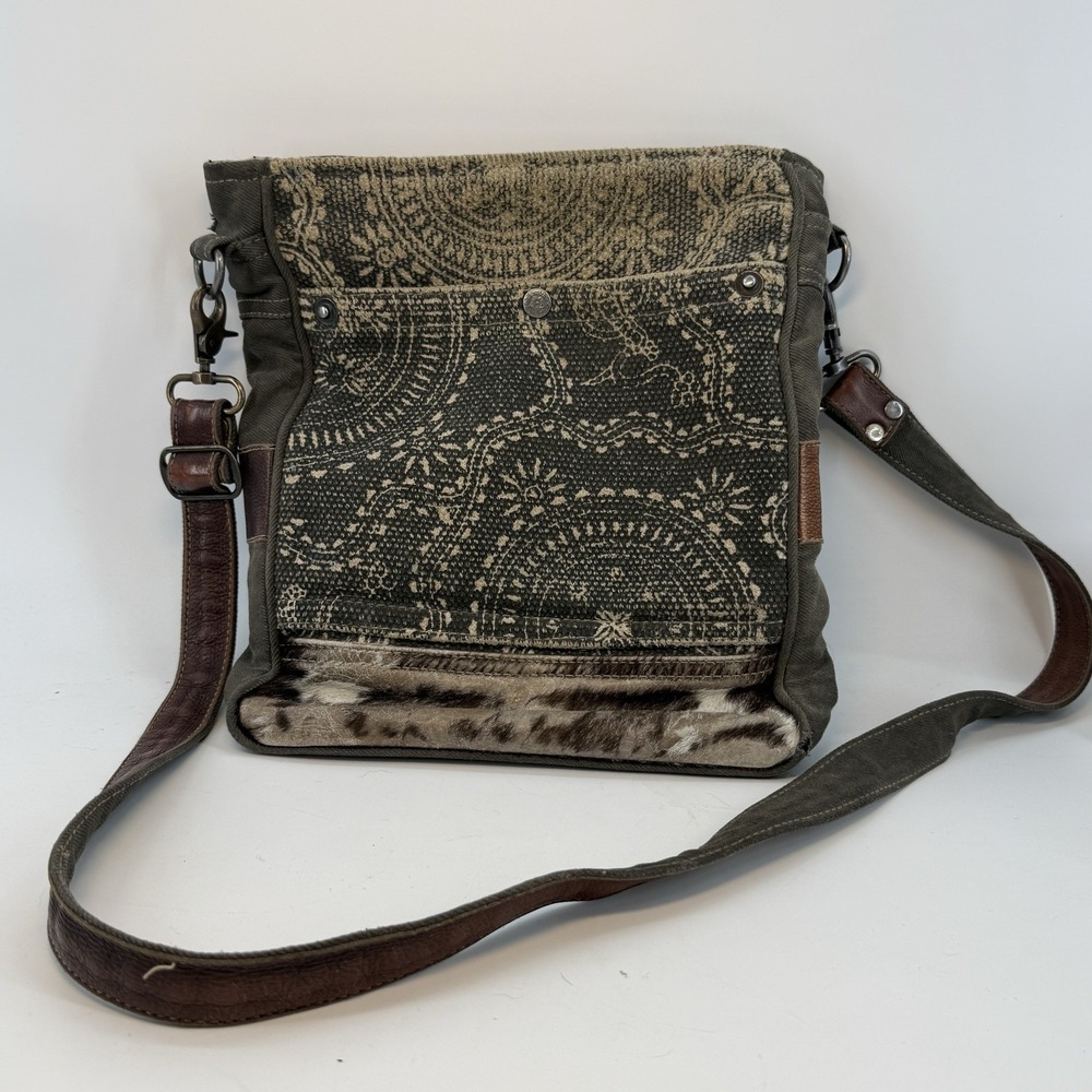 Myra Western‎ Leather Cowhide Tote Bag Women Crossbody Slouchy Cloth Boho